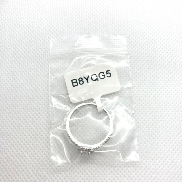 Size 8 925 Split Shank CZ Oval Cut Halo Ring - Picture 11 of 12